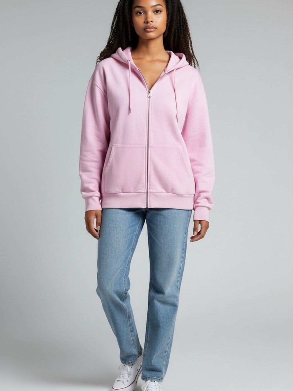 Civil Regime puff print Zip Hoodie in Pastel Pink